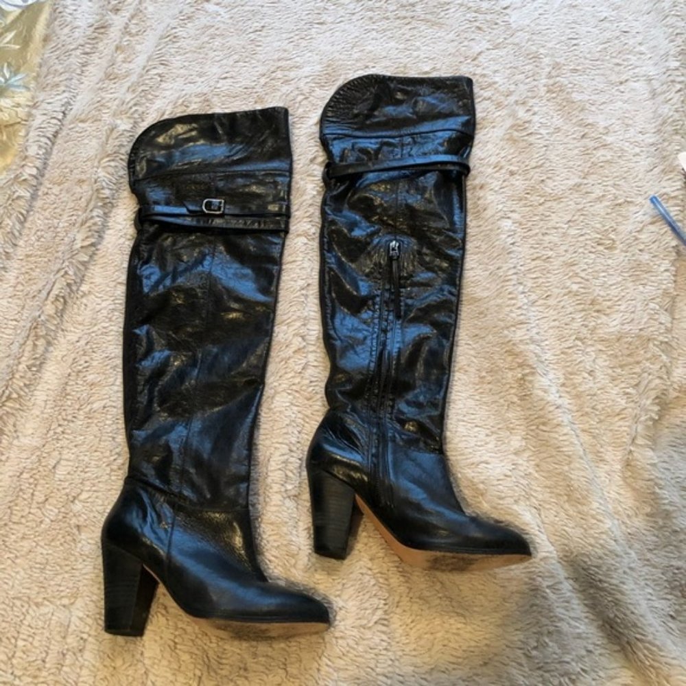 8, Pour La Victoire Comfortable REAL leather over the knee boots,